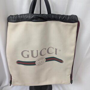 Gucci White Leather Backpack